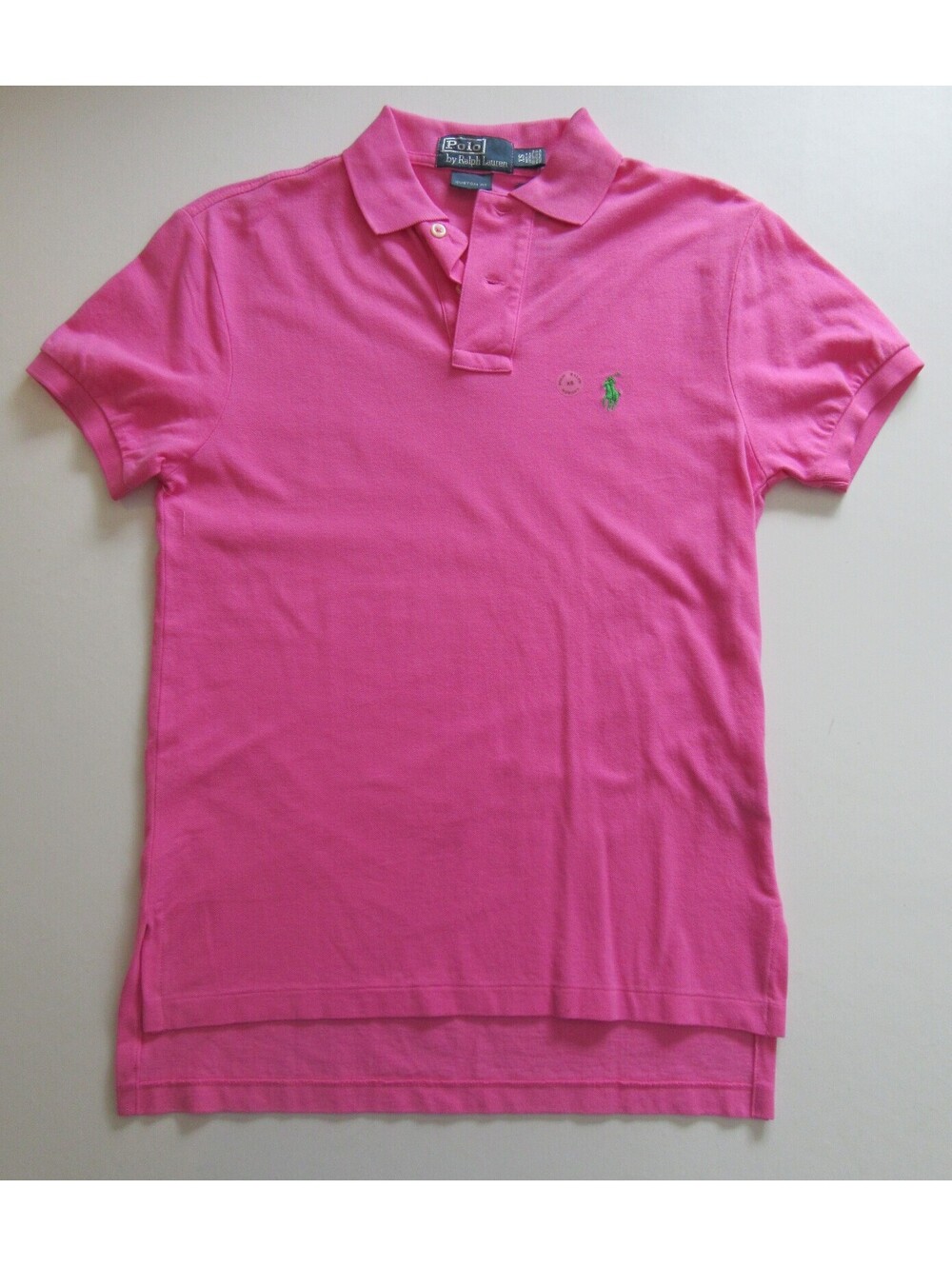 Polo Ralph Lauren Men's Custom Fit Polo Shirt Pink Green Pony XS Extra Small NWT